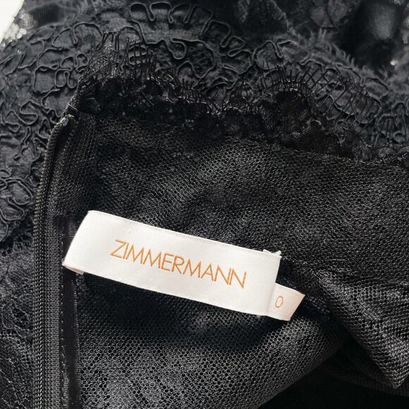 Zimmermann Sensory Floral Embroidered Lace Top Black Size AU 0 US 4 - Picture 6 of 12
